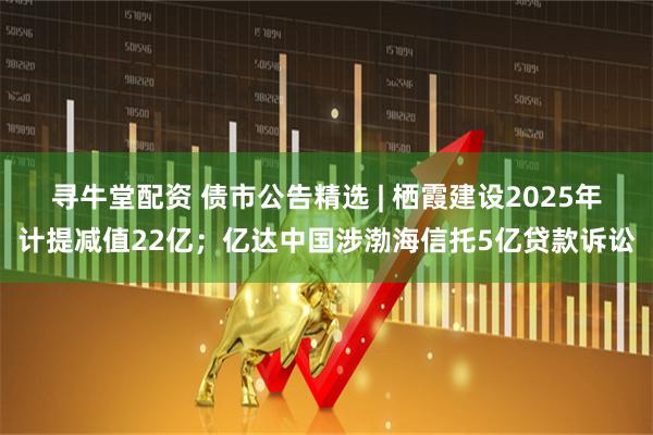 寻牛堂配资 债市公告精选 | 栖霞建设2025年计提减值22亿；亿达中国涉渤海信托5亿贷款诉讼
